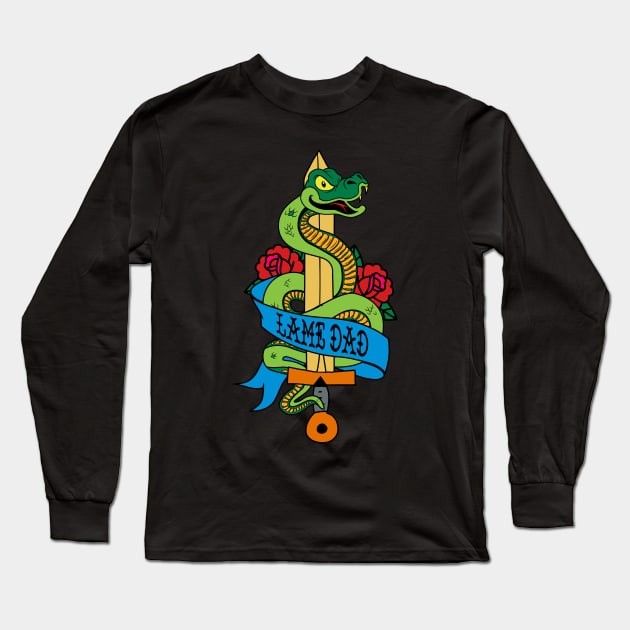 New School Snake & Dagger Tattoo Long Sleeve T-Shirt by Vault Emporium